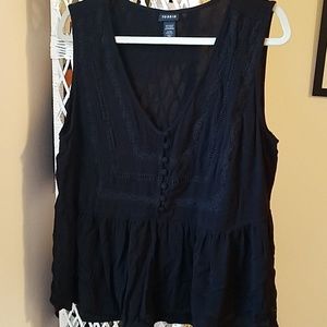 Black sleeveless top